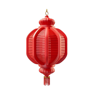 3D红灯笼透明背景插图