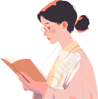 阅读女孩可商用图形素材
