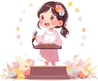 可爱小女孩演讲商业设计元素