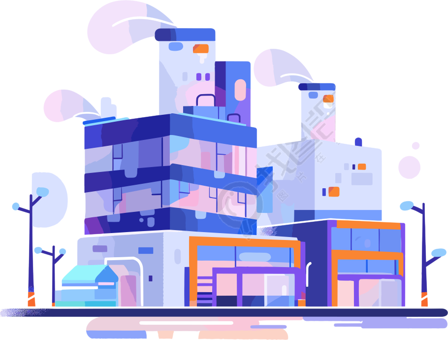 工业园区可商用创意插画
