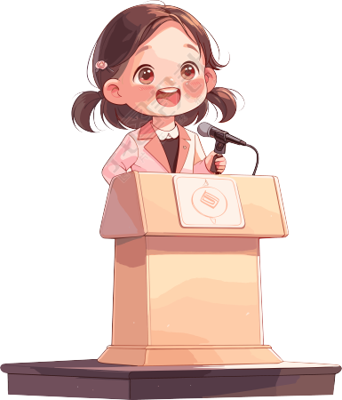 可爱小女孩演讲PNG素材