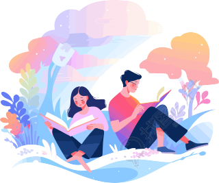 阅读女孩高清商业插画
