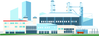 工业园区建筑元素插画