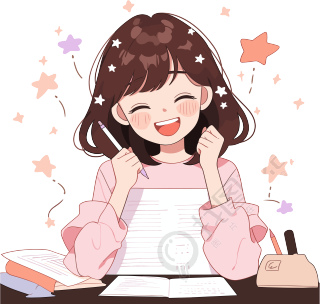 快乐学习心情愉快2D平面插画