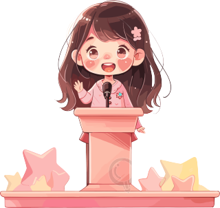 可爱小女孩演讲PNG素材