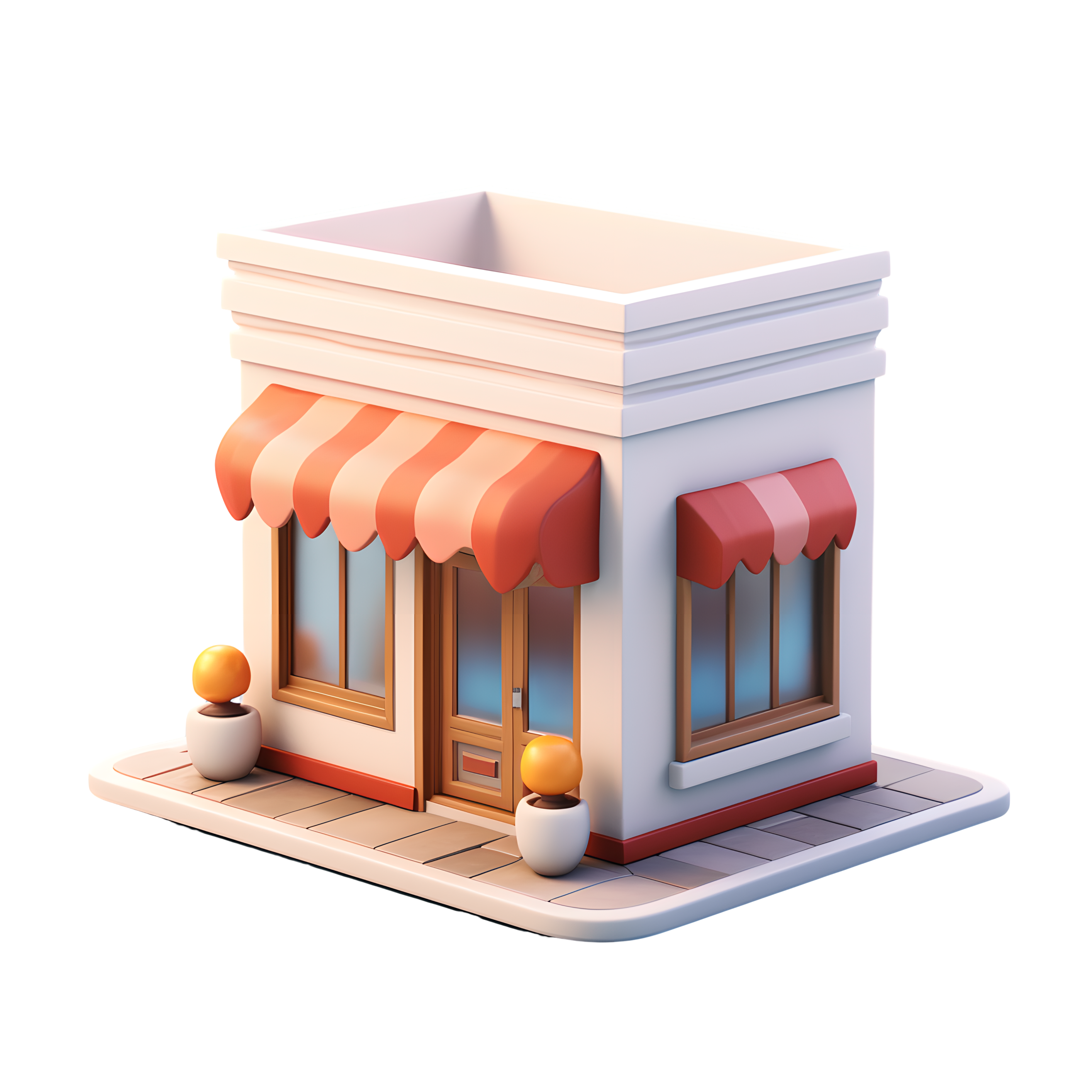 3D购物小店透明背景素材