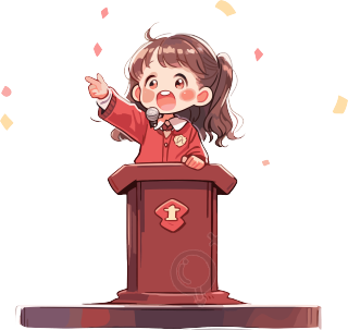 可爱小女孩演讲高清图形素材