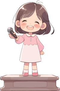 可爱小女孩演讲商用设计元素