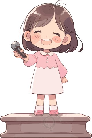 可爱小女孩演讲商用设计元素