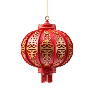3D红灯笼简约插图