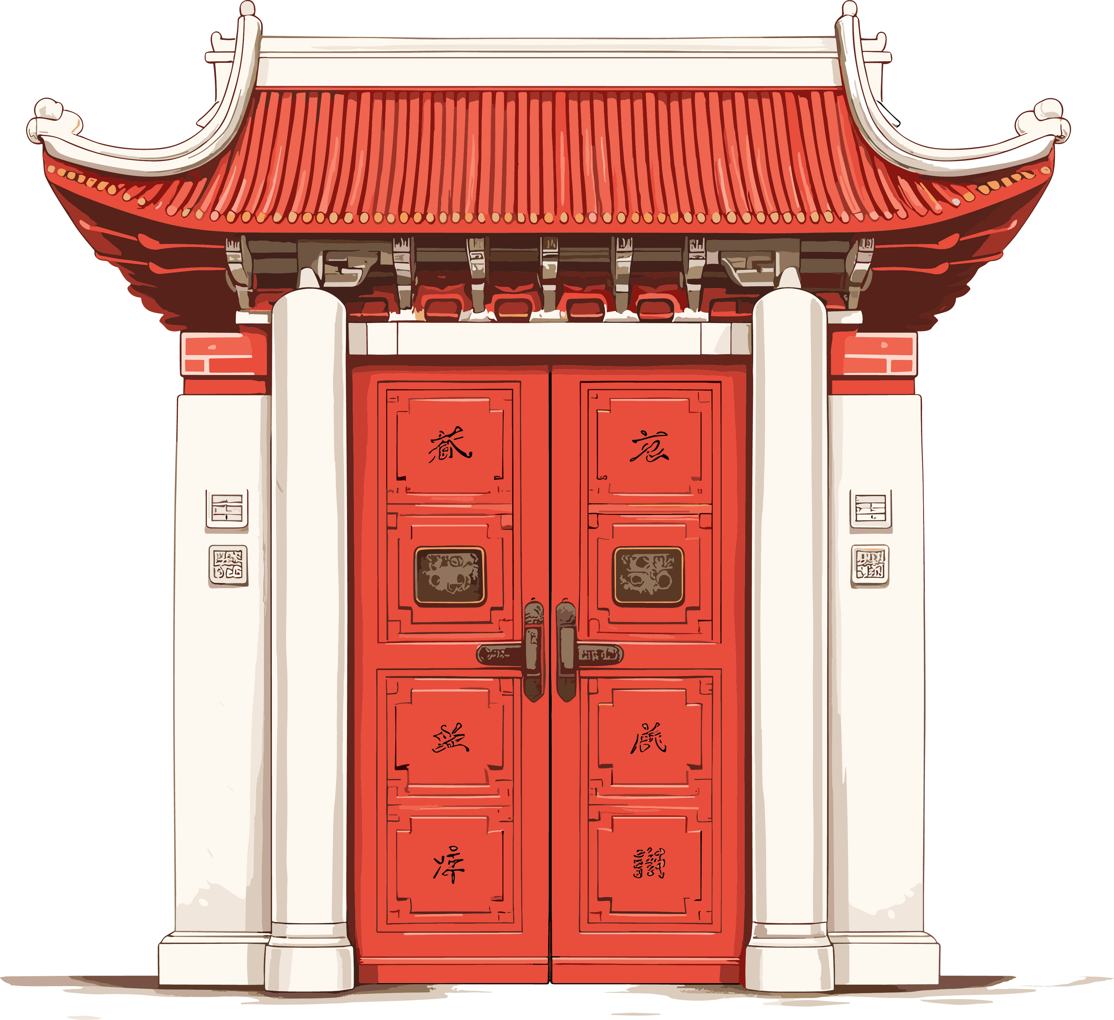 红色大门PNG图形素材