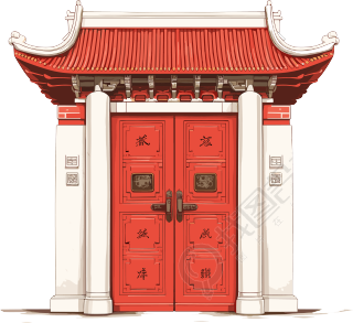 红色大门PNG图形素材