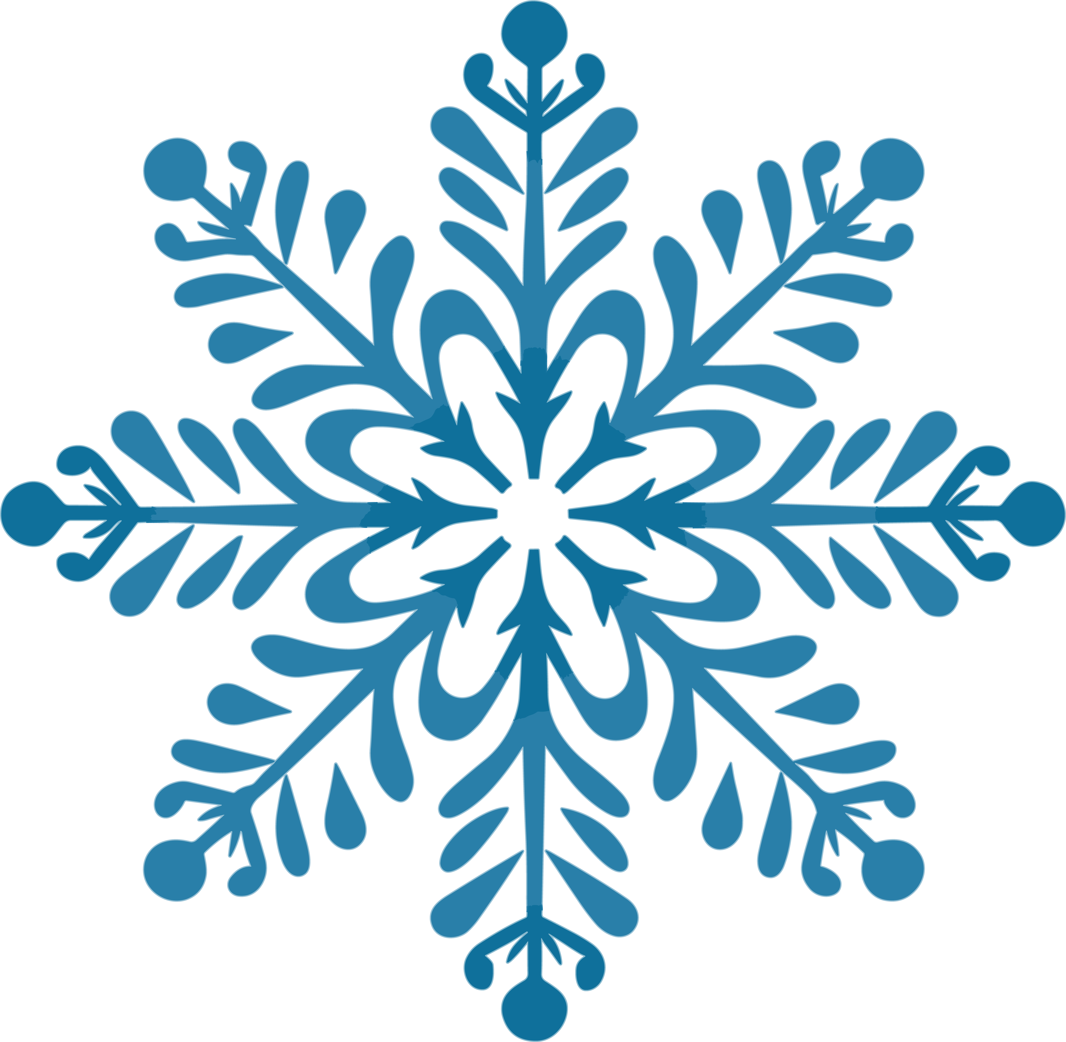 蓝色雪花PNG插画