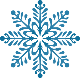 蓝色雪花PNG插画