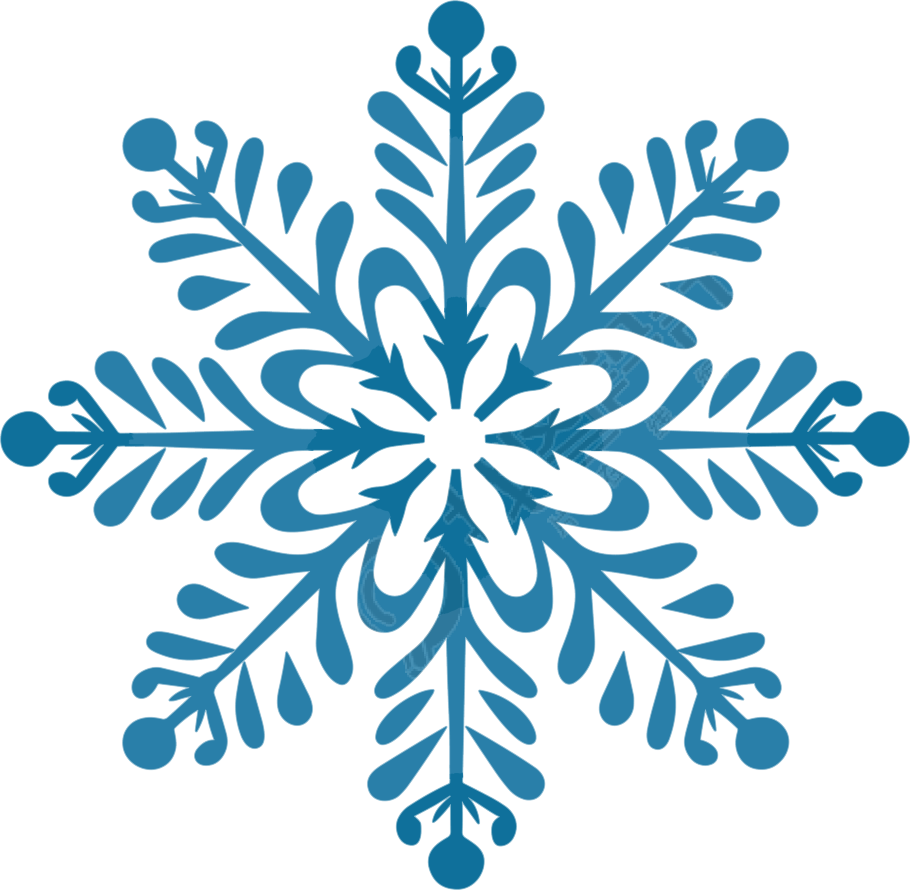 蓝色雪花PNG插画