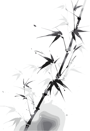 水墨竹子透明背景插图