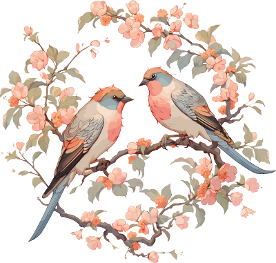 中国画花鸟精美插画素材