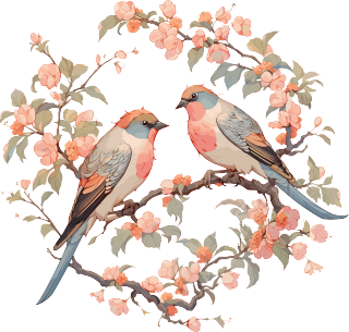 中国画花鸟精美插画素材
