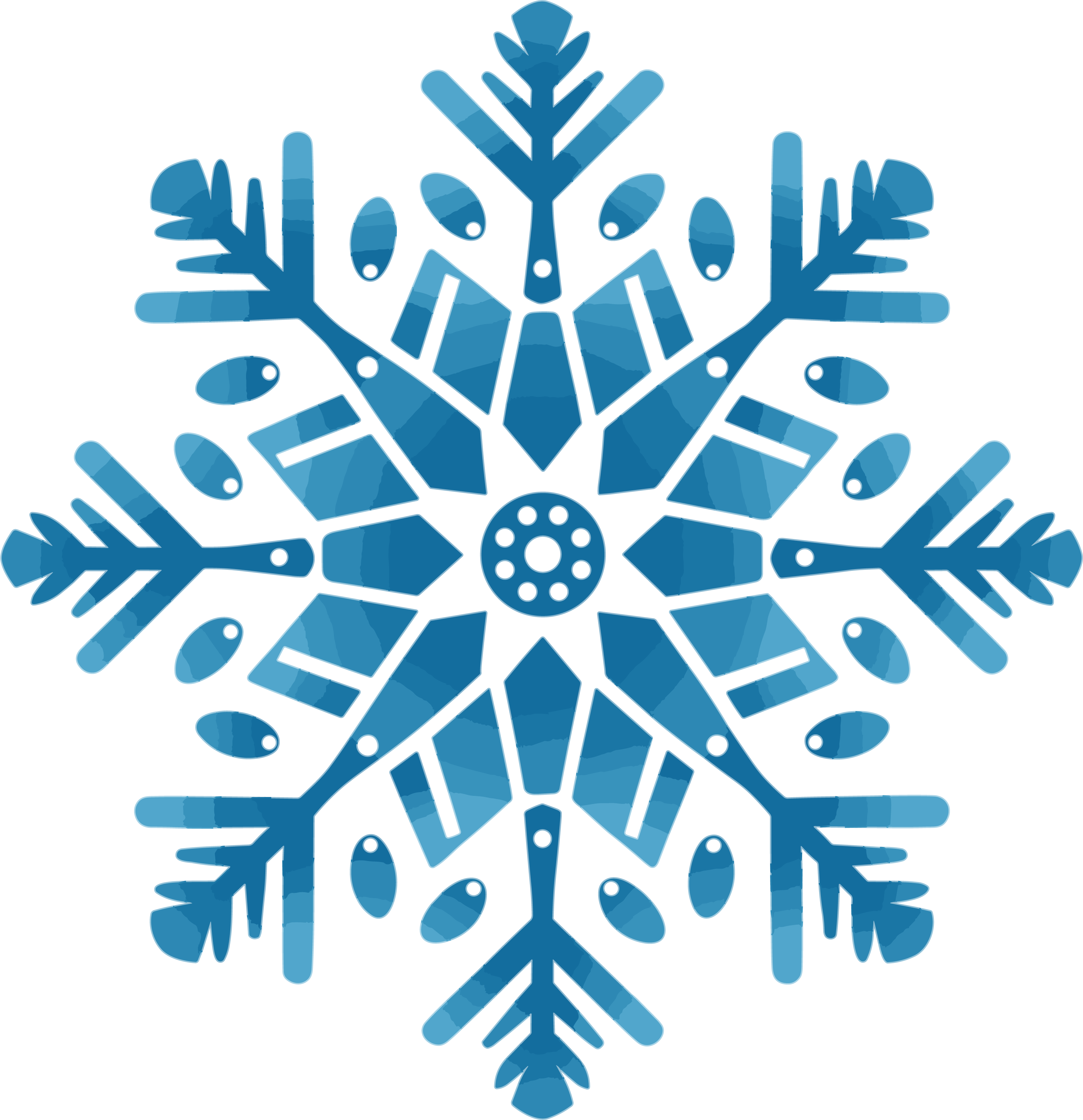 蓝色雪花PNG素材