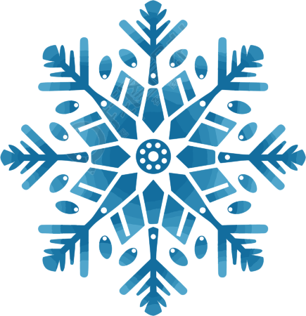 蓝色雪花PNG素材