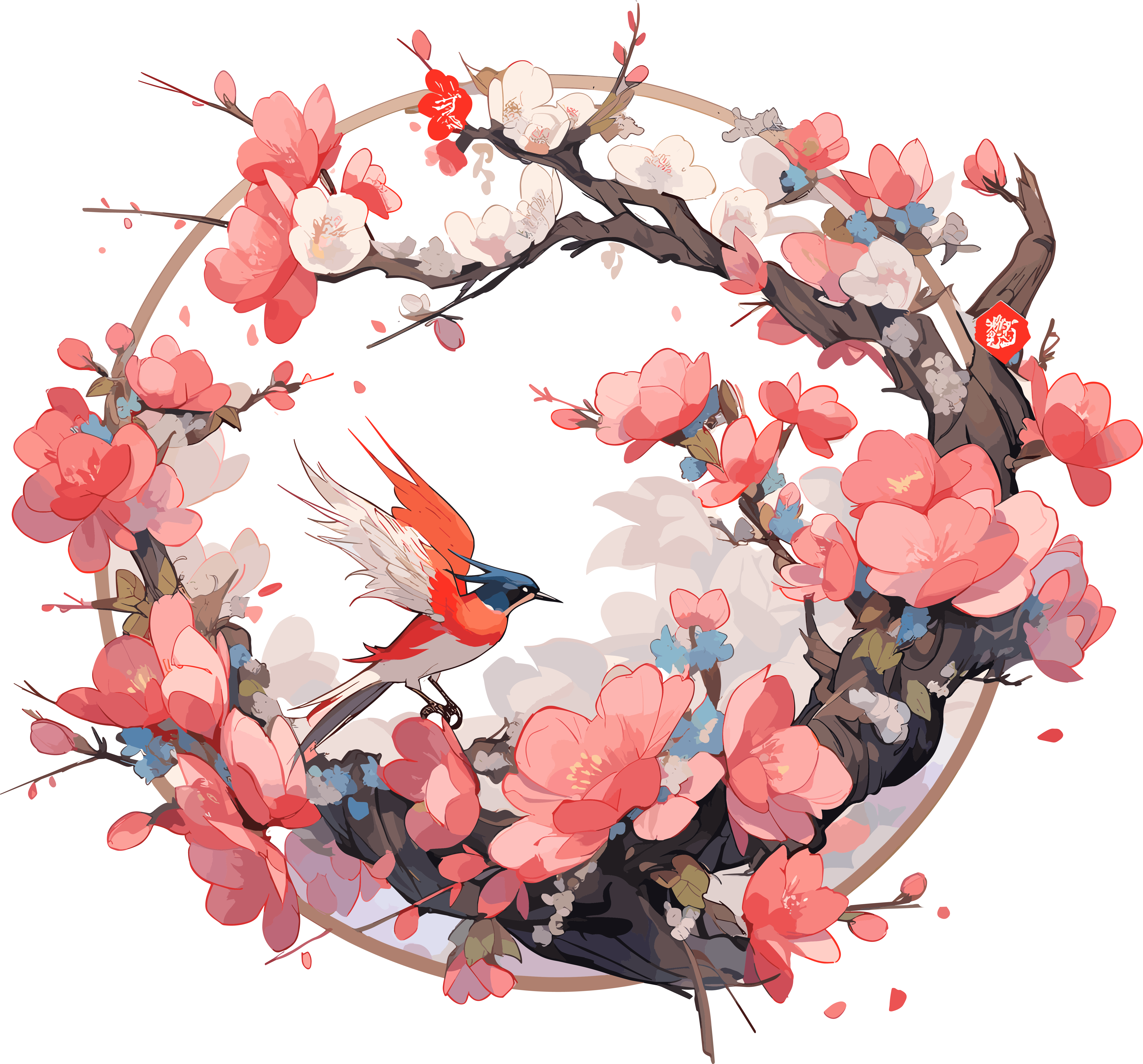 中国画花鸟高清图形素材