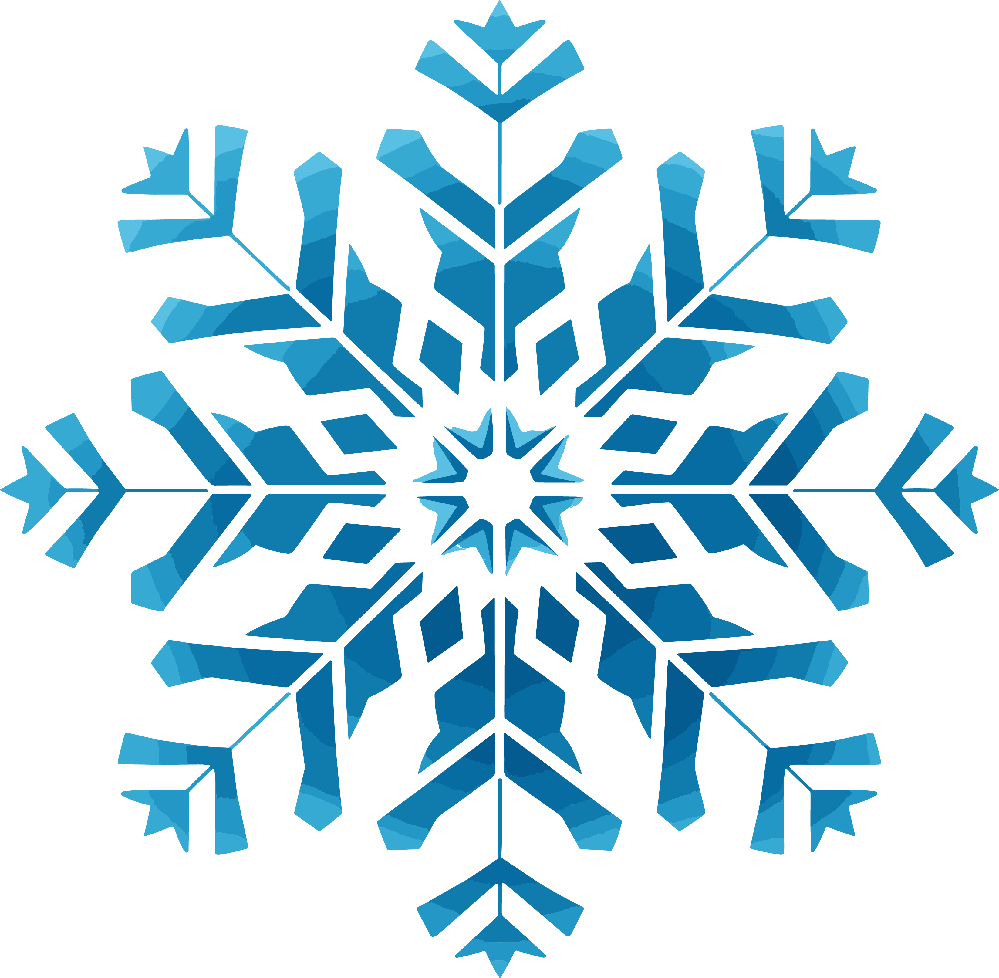 蓝色雪花插画简约设计元素