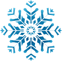 蓝色雪花插画简约设计元素