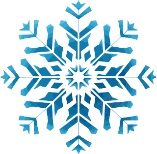 蓝色雪花插画简约设计元素