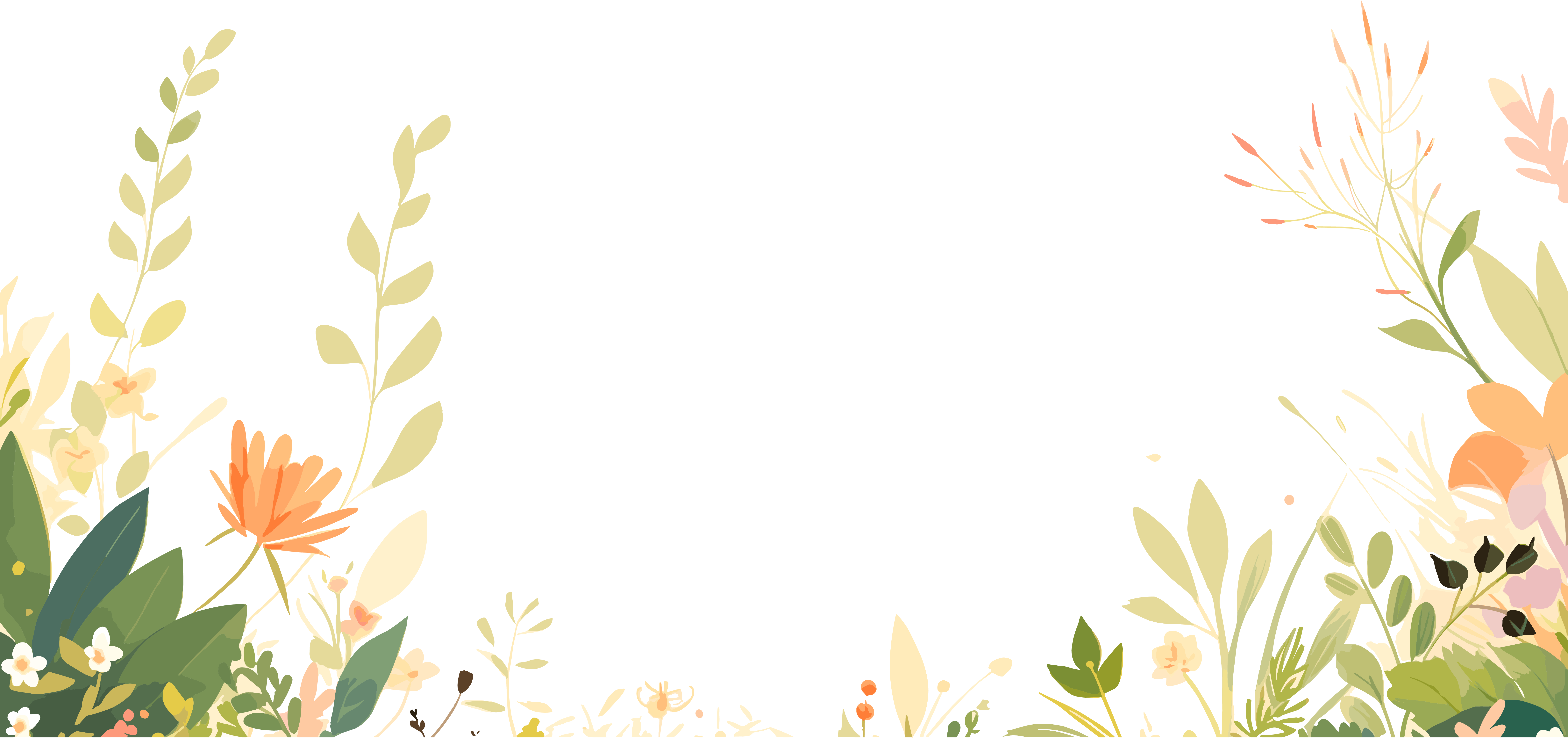植物花边透明背景图形素材