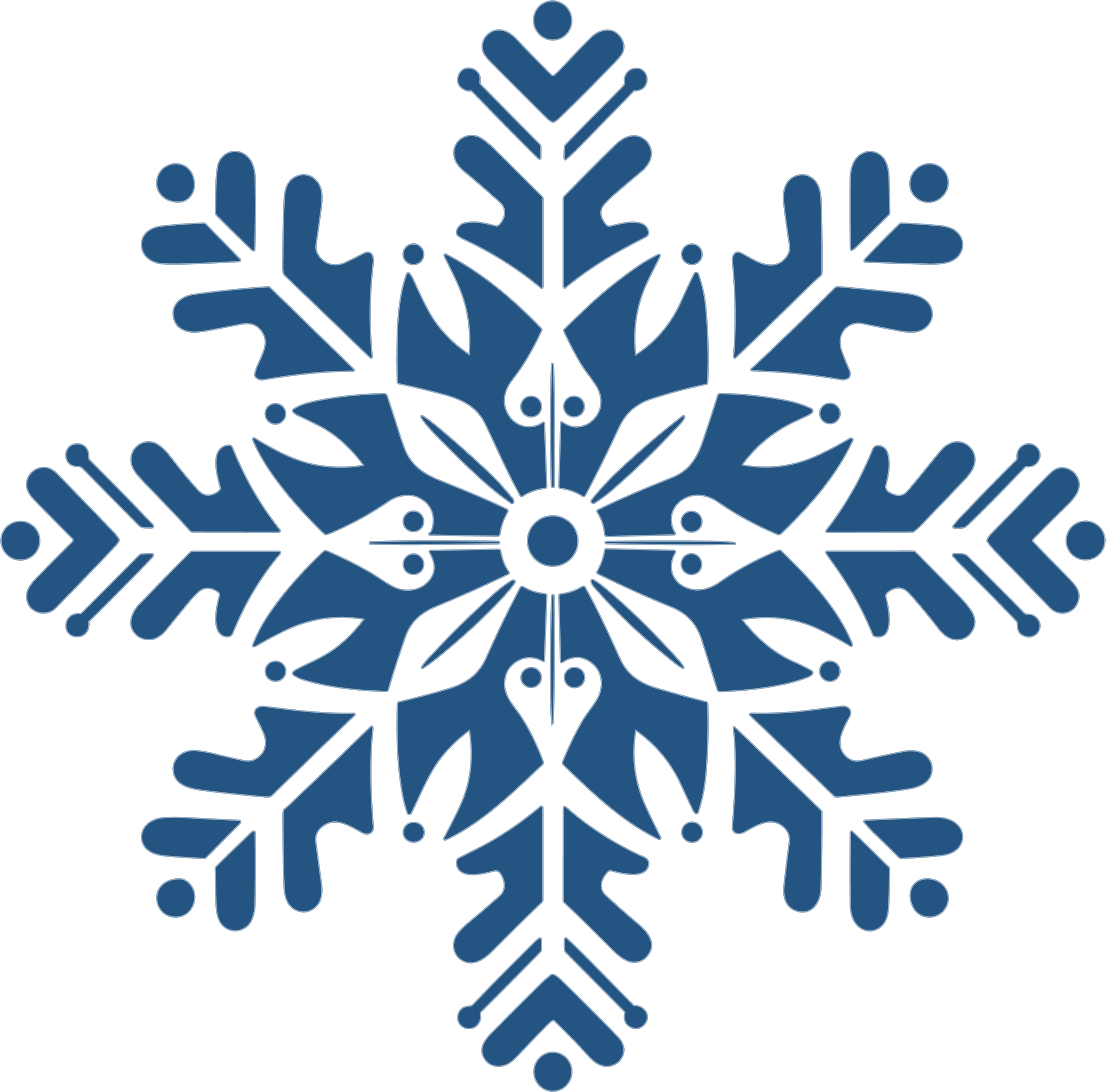 蓝色雪花透明背景图形素材