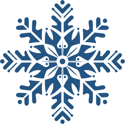 蓝色雪花透明背景图形素材