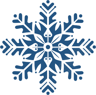 蓝色雪花透明背景图形素材