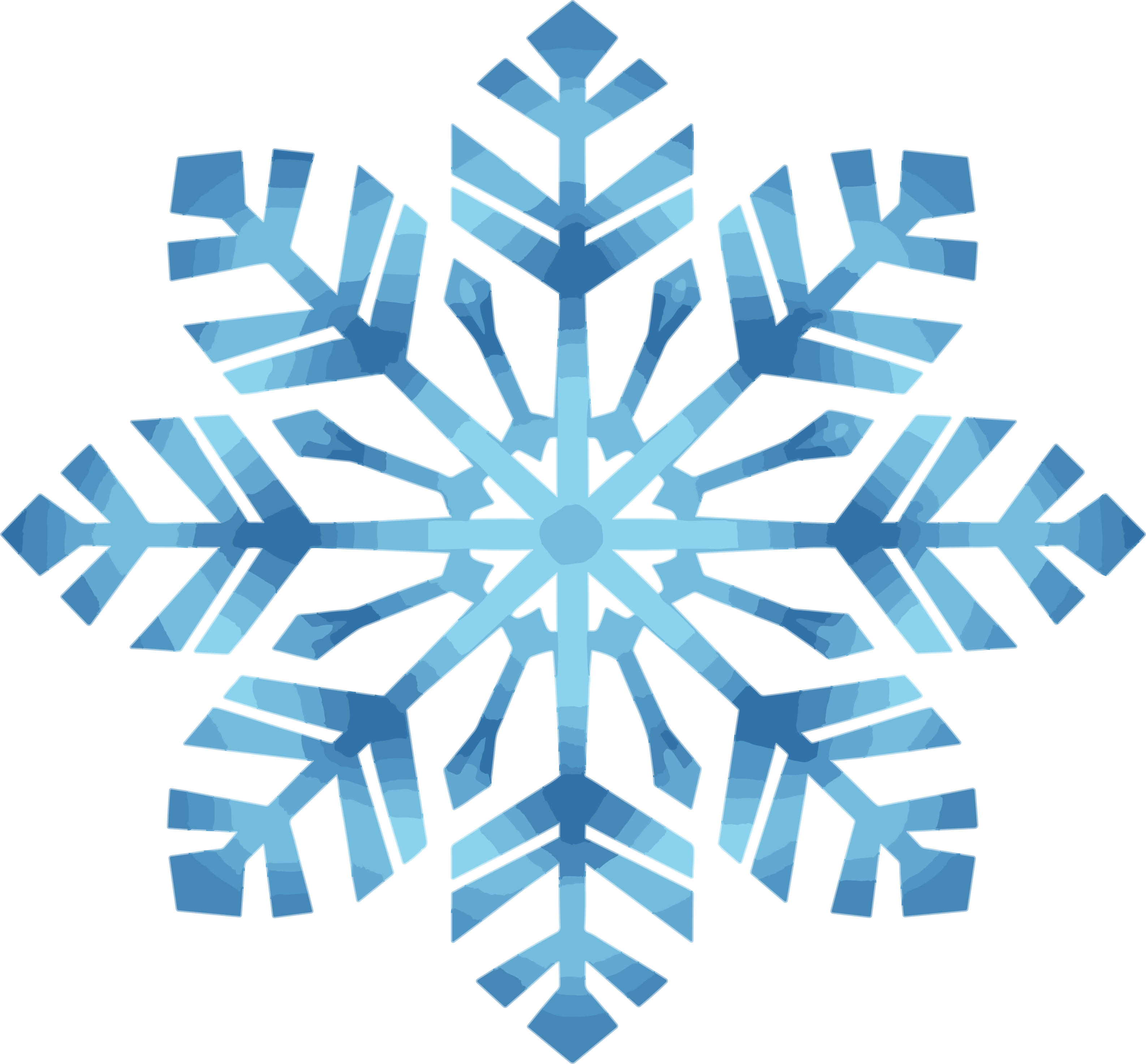 蓝色雪花插画