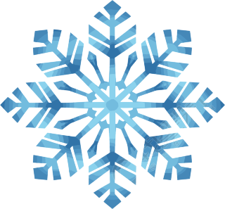 蓝色雪花插画