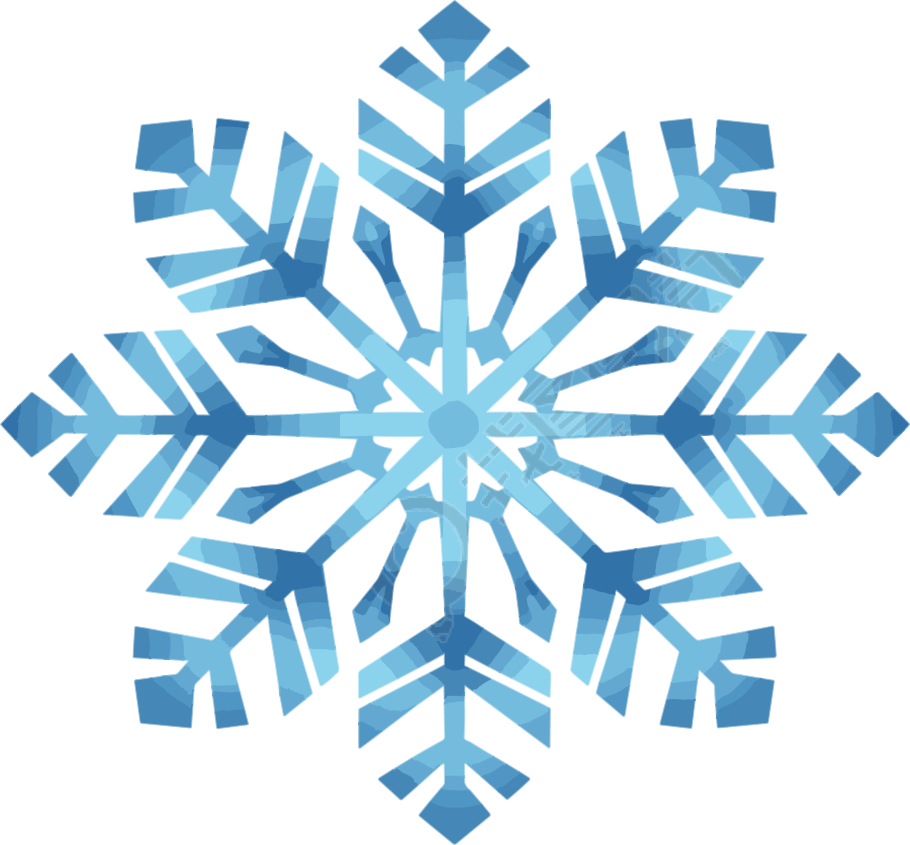 蓝色雪花插画