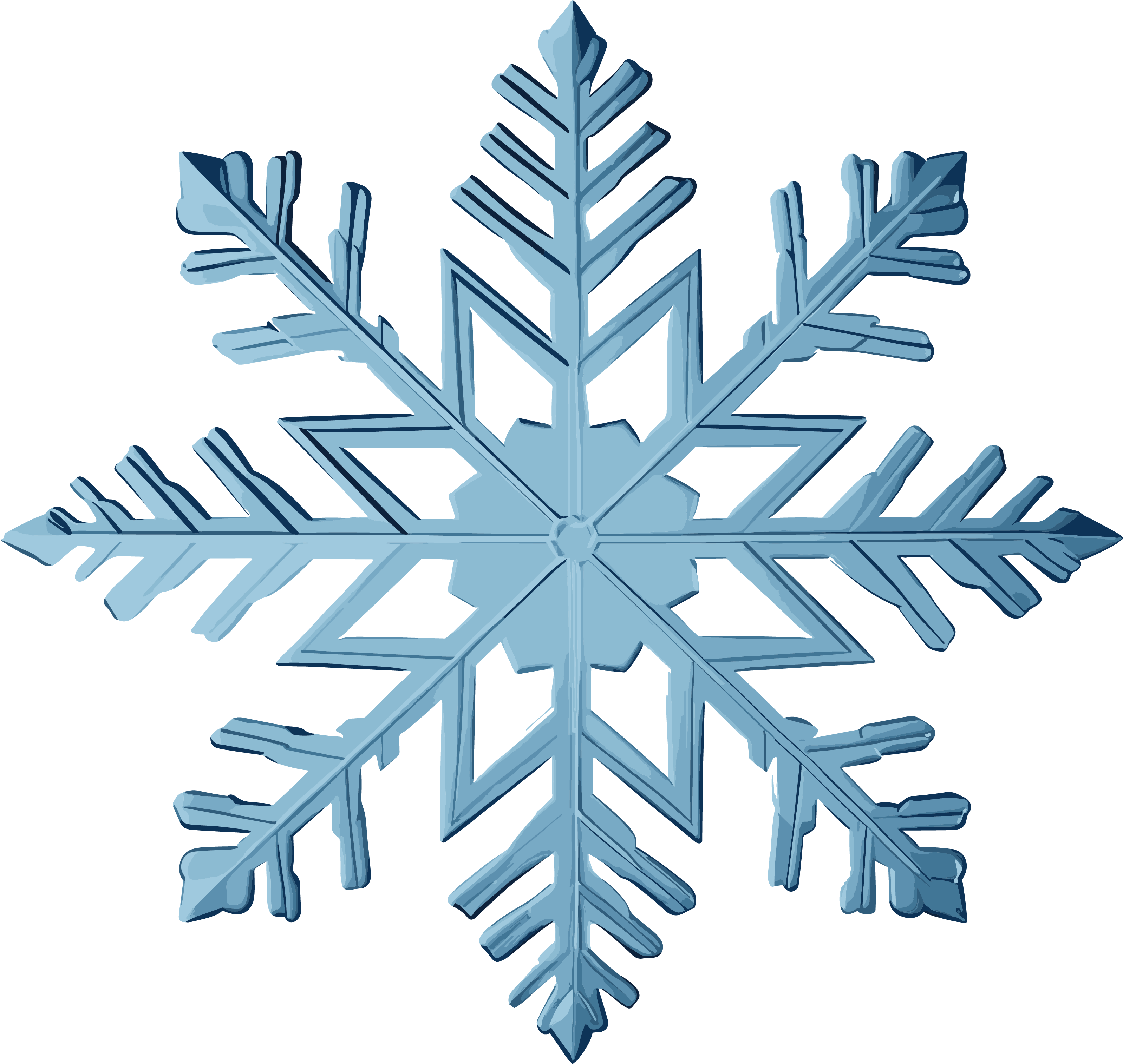 蓝色雪花简约插画