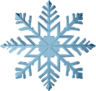 蓝色雪花简约插画