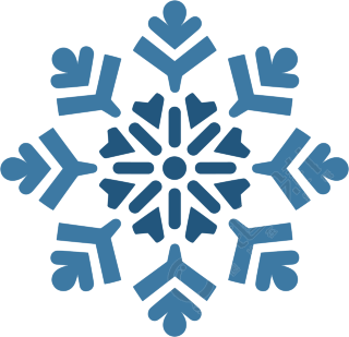 蓝色雪花简约设计素材