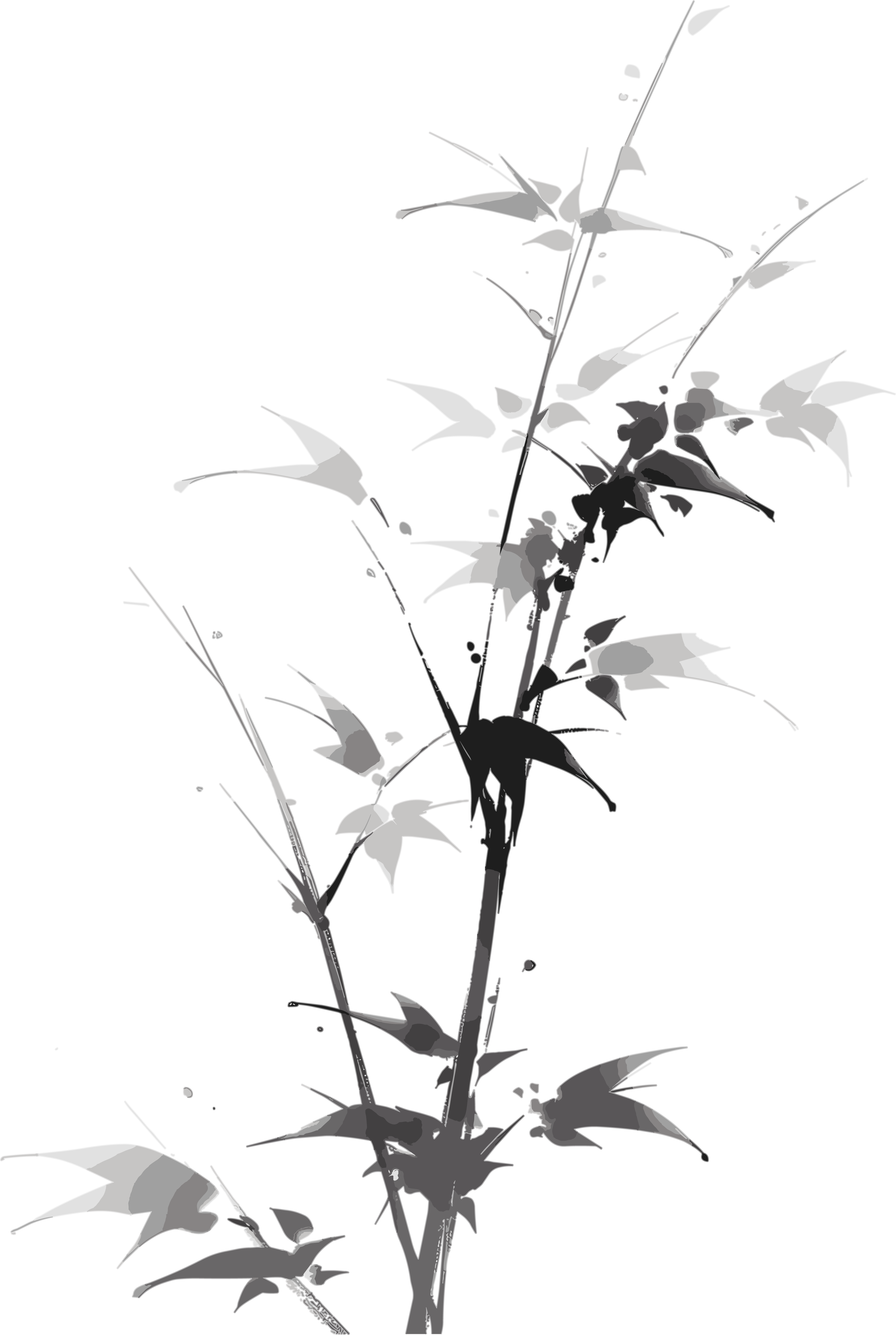 水墨竹子唯美简约素材