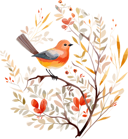 花鸟装饰画插图
