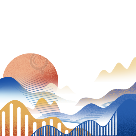 文化传承创意设计抽象远山插画