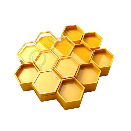 3D蜂巢图形设计元素