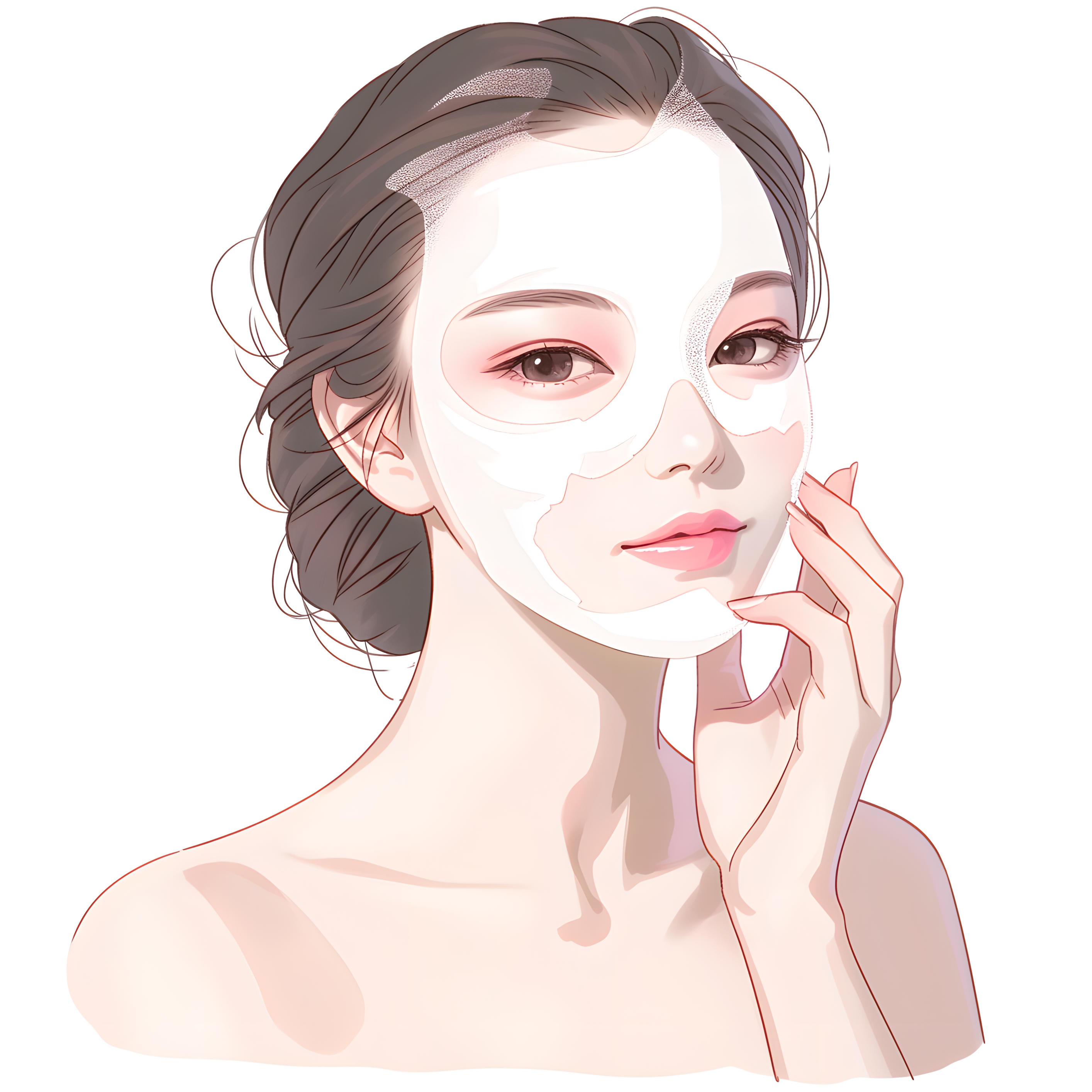 女性护肤插图