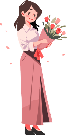 教师节卡通女老师元素