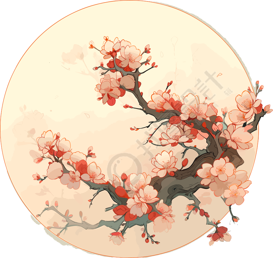 梅花PNG图案素材插画