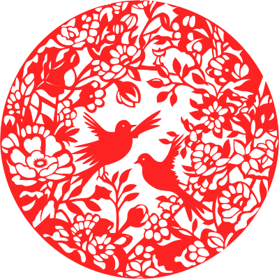 红色剪纸商业设计元素