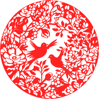 红色剪纸商业设计元素