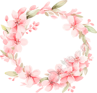 粉色花环边框素材