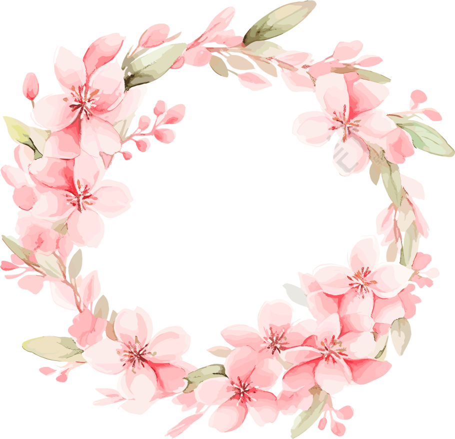 粉色花环边框素材