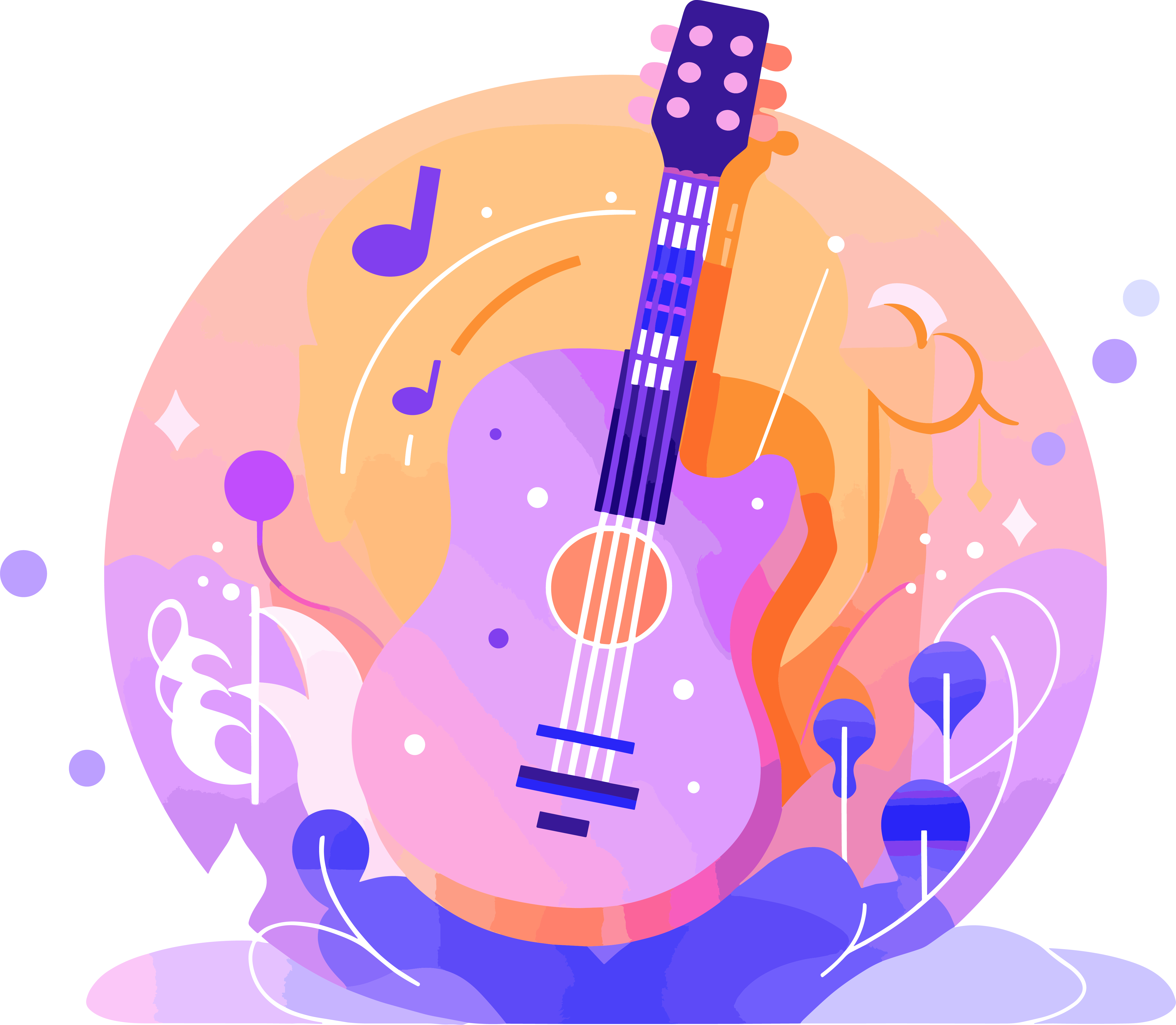 音乐节概念徽章透明背景插图